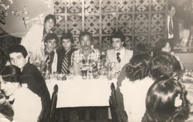 1978 Ted mezuniyet balosu - Eftal İpek,Raif Çaştaban, Lütfü Türkmen,Şükrü Işık(matematik öğretmeni)